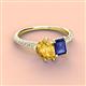 3 - Zahara 9x6 mm Pear Citrine and 7x5 mm Emerald Cut Iolite 2 Stone Duo Ring 