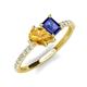 4 - Zahara 9x6 mm Pear Citrine and 7x5 mm Emerald Cut Iolite 2 Stone Duo Ring 