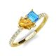 4 - Zahara 9x6 mm Pear Citrine and 7x5 mm Emerald Cut Blue Topaz 2 Stone Duo Ring 