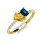 4 - Zahara 9x6 mm Pear Citrine and 7x5 mm Emerald Cut London Blue Topaz 2 Stone Duo Ring 