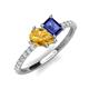 4 - Zahara 9x6 mm Pear Citrine and 7x5 mm Emerald Cut Iolite 2 Stone Duo Ring 