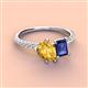 3 - Zahara 9x6 mm Pear Citrine and 7x5 mm Emerald Cut Iolite 2 Stone Duo Ring 