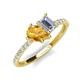 4 - Zahara 9x6 mm Pear Citrine and 7x5 mm Emerald Cut Forever Brilliant Moissanite 2 Stone Duo Ring 