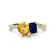 1 - Zahara 9x6 mm Pear Citrine and 7x5 mm Emerald Cut Lab Created Blue Sapphire 2 Stone Duo Ring 