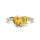 1 - Zahara 9x6 mm Pear Citrine and 7x5 mm Emerald Cut Lab Created Yellow Sapphire 2 Stone Duo Ring 