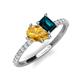 4 - Zahara 9x6 mm Pear Citrine and 7x5 mm Emerald Cut London Blue Topaz 2 Stone Duo Ring 