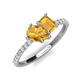 4 - Zahara 9x6 mm Pear and 7x5 mm Emerald Cut Citrine 2 Stone Duo Ring 