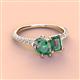 3 - Zahara 9x6 mm Pear and 7x5 mm Emerald Cut Lab Created Alexandrite 2 Stone Duo Ring 