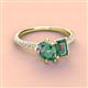 3 - Zahara 9x6 mm Pear and 7x5 mm Emerald Cut Lab Created Alexandrite 2 Stone Duo Ring 