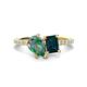 1 - Zahara 9x6 mm Pear Lab Created Alexandrite and 7x5 mm Emerald Cut London Blue Topaz 2 Stone Duo Ring 