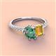 3 - Zahara 9x6 mm Pear Lab Created Alexandrite and 7x5 mm Emerald Cut Citrine 2 Stone Duo Ring 