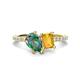 1 - Zahara 9x6 mm Pear Lab Created Alexandrite and 7x5 mm Emerald Cut Citrine 2 Stone Duo Ring 