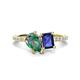 1 - Zahara 9x6 mm Pear Lab Created Alexandrite and 7x5 mm Emerald Cut Iolite 2 Stone Duo Ring 