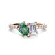 1 - Zahara 9x6 mm Pear Lab Created Alexandrite and 7x5 mm Emerald Cut White Sapphire 2 Stone Duo Ring 