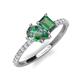 4 - Zahara 9x6 mm Pear and 7x5 mm Emerald Cut Lab Created Alexandrite 2 Stone Duo Ring 