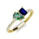 4 - Zahara 9x6 mm Pear Lab Created Alexandrite and 7x5 mm Emerald Cut Lab Created Blue Sapphire 2 Stone Duo Ring 