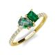 4 - Zahara 9x6 mm Pear Lab Created Alexandrite and 7x5 mm Emerald Cut Lab Created Emerald 2 Stone Duo Ring 