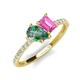 4 - Zahara 9x6 mm Pear Lab Created Alexandrite and 7x5 mm Emerald Cut Lab Created Pink Sapphire 2 Stone Duo Ring 