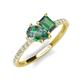 4 - Zahara 9x6 mm Pear and 7x5 mm Emerald Cut Lab Created Alexandrite 2 Stone Duo Ring 