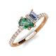 4 - Zahara 9x6 mm Pear Lab Created Alexandrite and 7x5 mm Emerald Cut Forever One Moissanite 2 Stone Duo Ring 