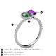 5 - Zahara 9x6 mm Pear Lab Created Alexandrite and 7x5 mm Emerald Cut Amethyst 2 Stone Duo Ring 