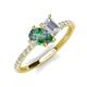 4 - Zahara 9x6 mm Pear Lab Created Alexandrite and 7x5 mm Emerald Cut White Sapphire 2 Stone Duo Ring 