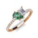 4 - Zahara 9x6 mm Pear Lab Created Alexandrite and 7x5 mm Emerald Cut White Sapphire 2 Stone Duo Ring 