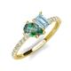 4 - Zahara 9x6 mm Pear Lab Created Alexandrite and 7x5 mm Emerald Cut Aquamarine 2 Stone Duo Ring 