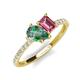 4 - Zahara 9x6 mm Pear Lab Created Alexandrite and 7x5 mm Emerald Cut Pink Tourmaline 2 Stone Duo Ring 