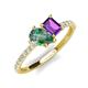 4 - Zahara 9x6 mm Pear Lab Created Alexandrite and 7x5 mm Emerald Cut Amethyst 2 Stone Duo Ring 