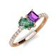 4 - Zahara 9x6 mm Pear Lab Created Alexandrite and 7x5 mm Emerald Cut Amethyst 2 Stone Duo Ring 