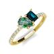 4 - Zahara 9x6 mm Pear Lab Created Alexandrite and 7x5 mm Emerald Cut London Blue Topaz 2 Stone Duo Ring 