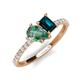 4 - Zahara 9x6 mm Pear Lab Created Alexandrite and 7x5 mm Emerald Cut London Blue Topaz 2 Stone Duo Ring 