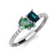 4 - Zahara 9x6 mm Pear Lab Created Alexandrite and 7x5 mm Emerald Cut London Blue Topaz 2 Stone Duo Ring 