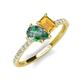 4 - Zahara 9x6 mm Pear Lab Created Alexandrite and 7x5 mm Emerald Cut Citrine 2 Stone Duo Ring 