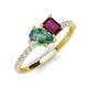 4 - Zahara 9x6 mm Pear Lab Created Alexandrite and 7x5 mm Emerald Cut Rhodolite Garnet 2 Stone Duo Ring 