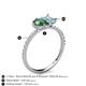 5 - Zahara 9x6 mm Pear Lab Created Alexandrite and 7x5 mm Emerald Cut Aquamarine 2 Stone Duo Ring 