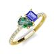 4 - Zahara 9x6 mm Pear Lab Created Alexandrite and 7x5 mm Emerald Cut Tanzanite 2 Stone Duo Ring 