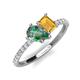 4 - Zahara 9x6 mm Pear Lab Created Alexandrite and 7x5 mm Emerald Cut Citrine 2 Stone Duo Ring 