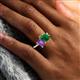 2 - Zahara 9x7 mm Pear Emerald and 7x5 mm Emerald Cut Amethyst 2 Stone Duo Ring 