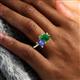 2 - Zahara 9x7 mm Pear Emerald and 7x5 mm Emerald Cut Iolite 2 Stone Duo Ring 