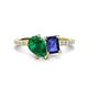 1 - Zahara 9x7 mm Pear Emerald and 7x5 mm Emerald Cut Iolite 2 Stone Duo Ring 