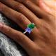 2 - Zahara 9x7 mm Pear Emerald and 7x5 mm Emerald Cut Tanzanite 2 Stone Duo Ring 