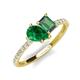 4 - Zahara 9x7 mm Pear Emerald and 7x5 mm Emerald Cut Lab Created Alexandrite 2 Stone Duo Ring 