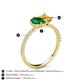 5 - Zahara 9x7 mm Pear Emerald and 7x5 mm Emerald Cut Citrine 2 Stone Duo Ring 