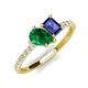 4 - Zahara 9x7 mm Pear Emerald and 7x5 mm Emerald Cut Iolite 2 Stone Duo Ring 