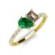 4 - Zahara 9x7 mm Pear Emerald and 7x5 mm Emerald Cut Smoky Quartz 2 Stone Duo Ring 