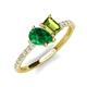 4 - Zahara 9x7 mm Pear Emerald and 7x5 mm Emerald Cut Peridot 2 Stone Duo Ring 