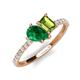 4 - Zahara 9x7 mm Pear Emerald and 7x5 mm Emerald Cut Peridot 2 Stone Duo Ring 