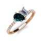 4 - Zahara 9x6 mm Pear London Blue Topaz and 7x5 mm Emerald Cut Forever Brilliant Moissanite 2 Stone Duo Ring 